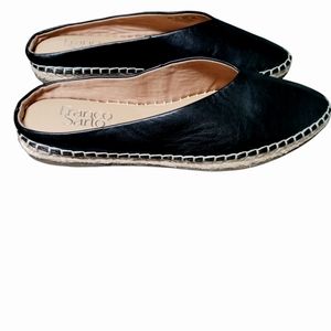 Franco Sarto Filipa Women Black Leather Espadrille Mules Size 6.5M